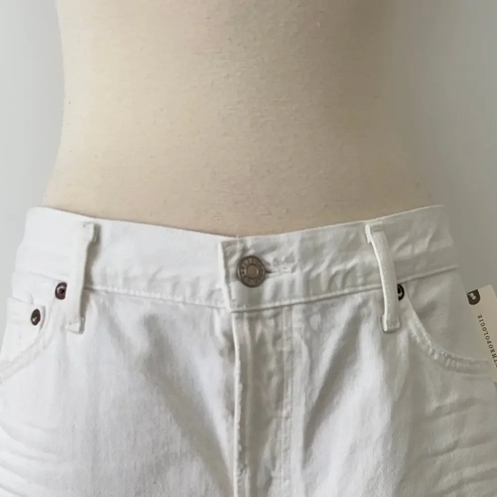 Agolde Anthropologie Parker Vintage Cutt-Off Shorts Denim Jeans in White 33 NWT - Picture 3 of 11
